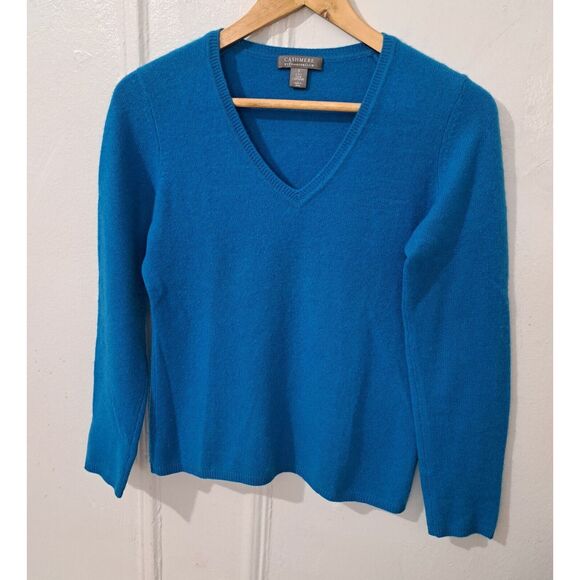 Charter Club Womens Small 2 PLY luxury 100% cashmere sweater sky Blue - Picture 2 of 8